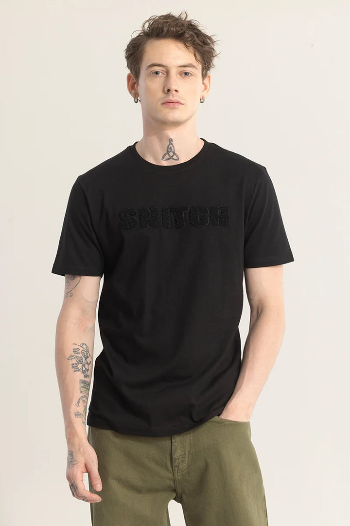 Stylusion Black Printed T-Shirt