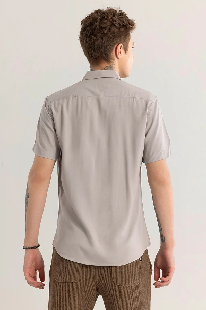 Breezeform Oyster Grey Plain Shirt