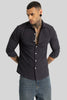 Charcoal Grey Textured Stretch Shirt