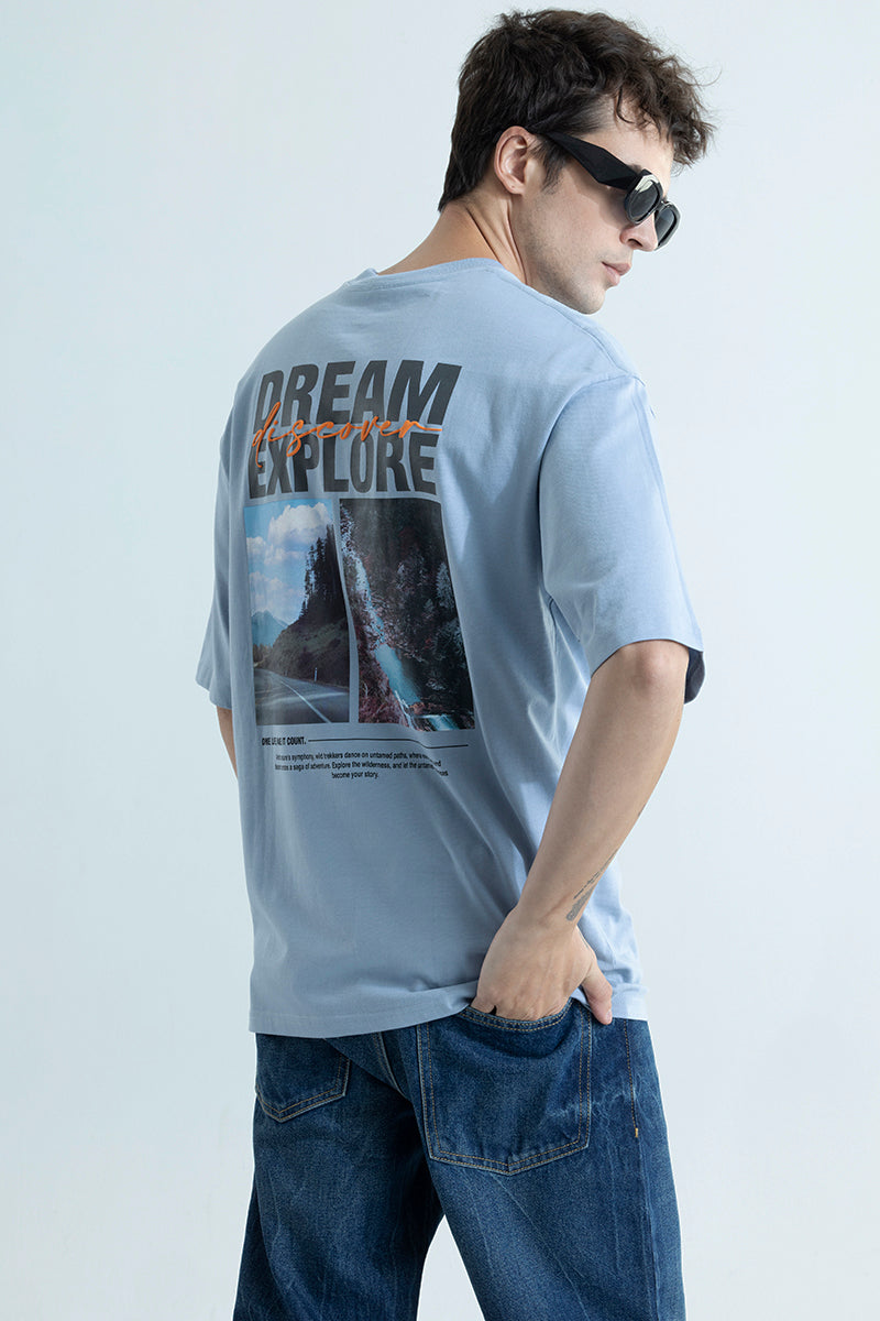 One Life Explore Blue Oversized T-Shirt