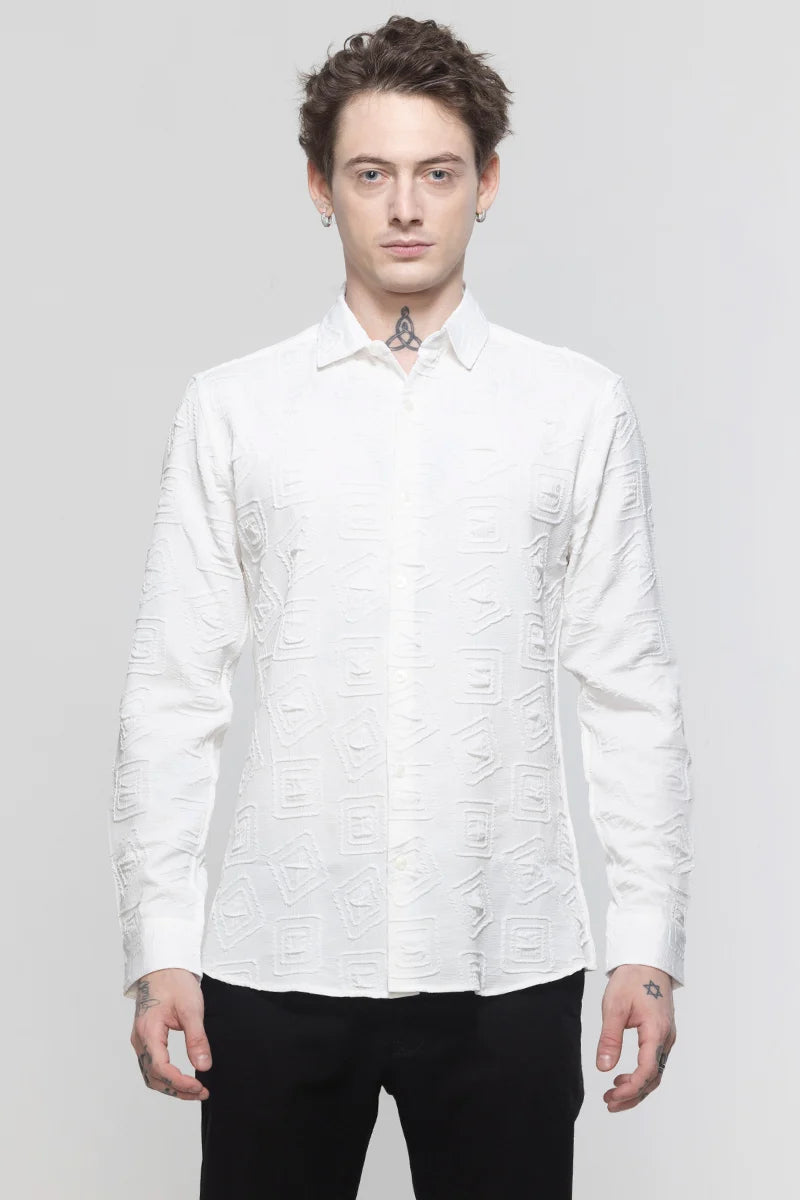 TextuRiche Square White Shirt