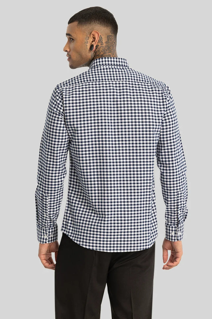 Navy Gingham Checks Shirt