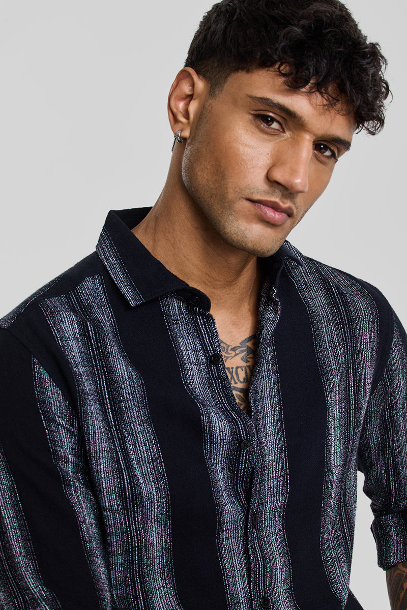 Black Stripes Slim Fit Shirt