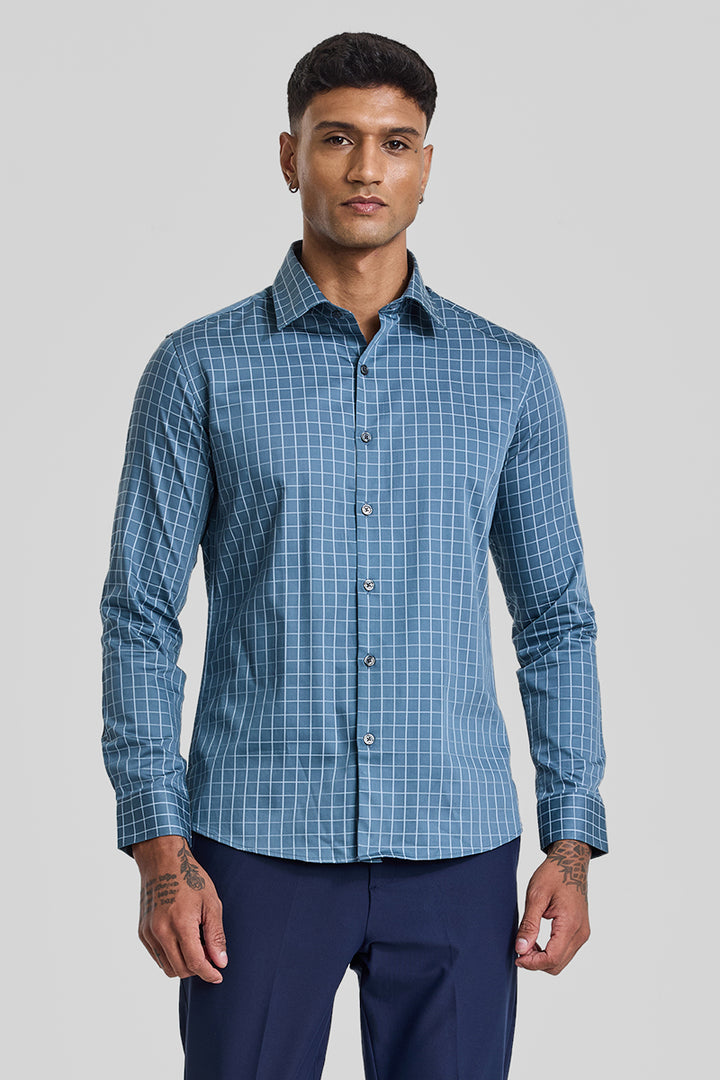 Blue Checks Slim Fit Shirt