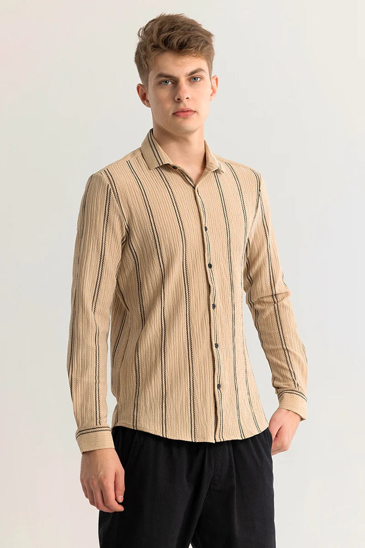 Sverre Stripe Beige Shirt