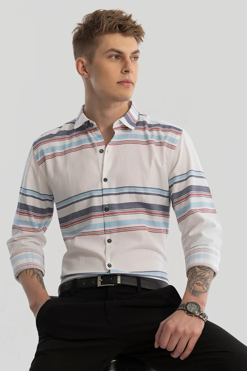 White Stripes Slim Fit Shirt