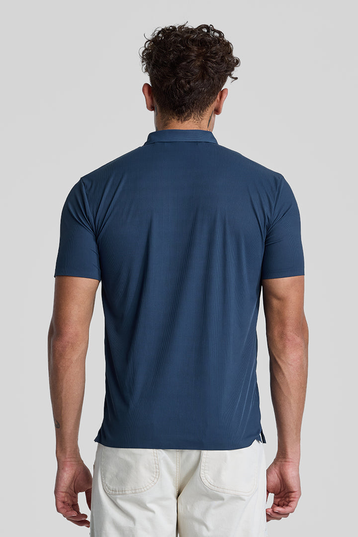 Blue Stitchless Polo T-Shirt