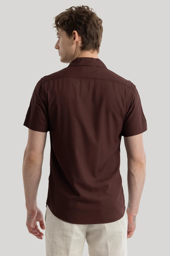 Bianca Dark Brown Plain Shirt