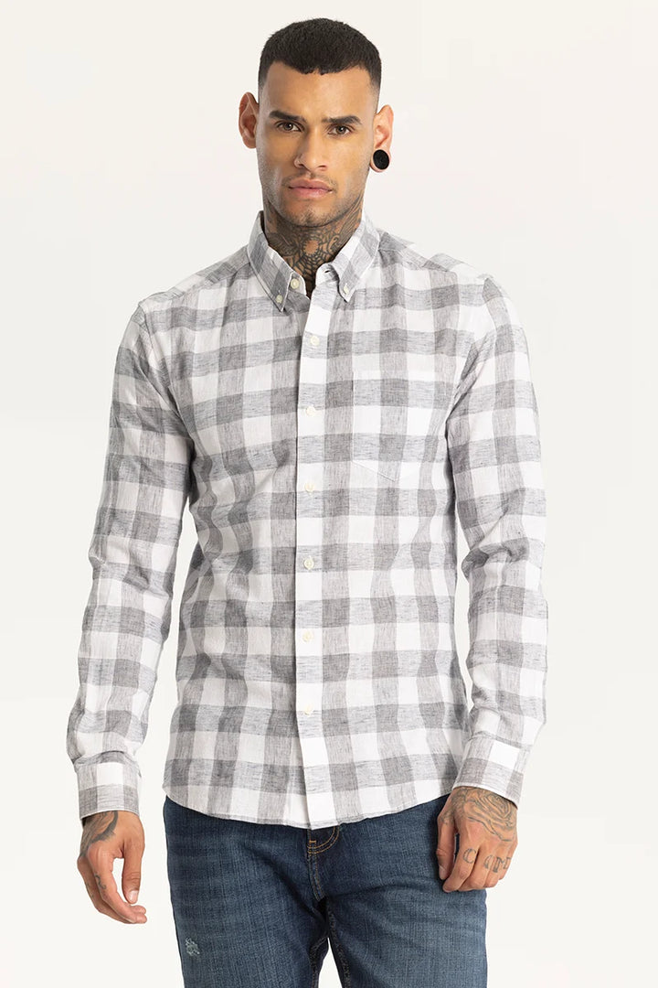 Grey Checks Linen shirt