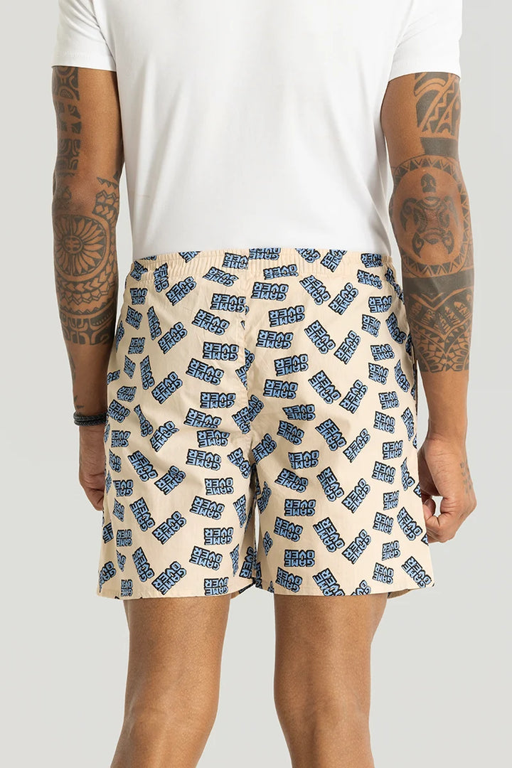 Game Over Cream Printed Boxers