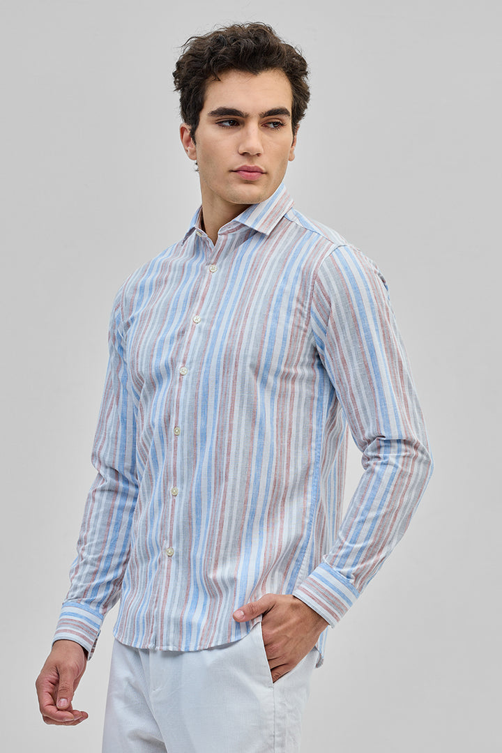 Light Pink Stripes Slim Fit Shirt