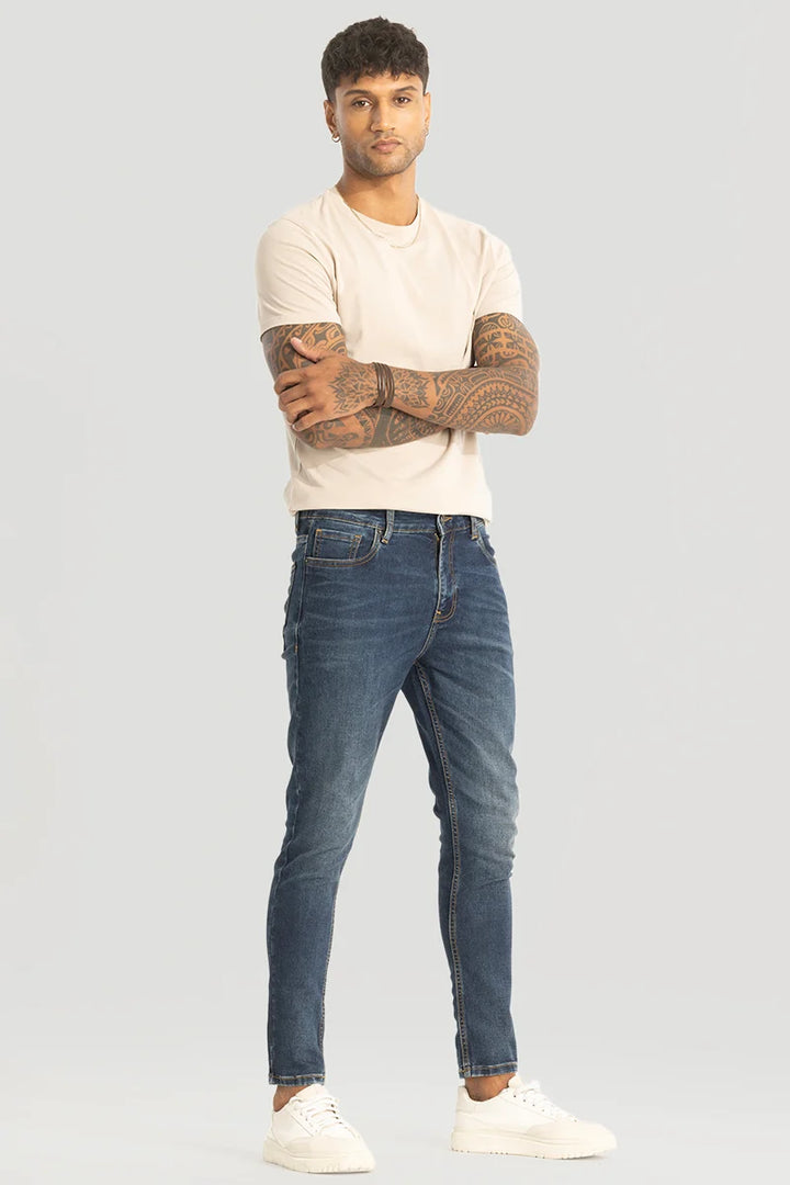 Dark Blue Plain Skinny Fit Jeans