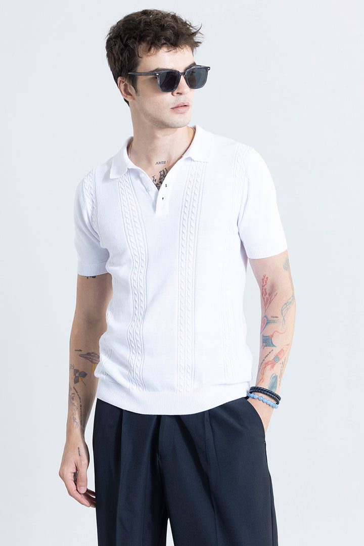 Infiniteknit White Polo T-Shirt