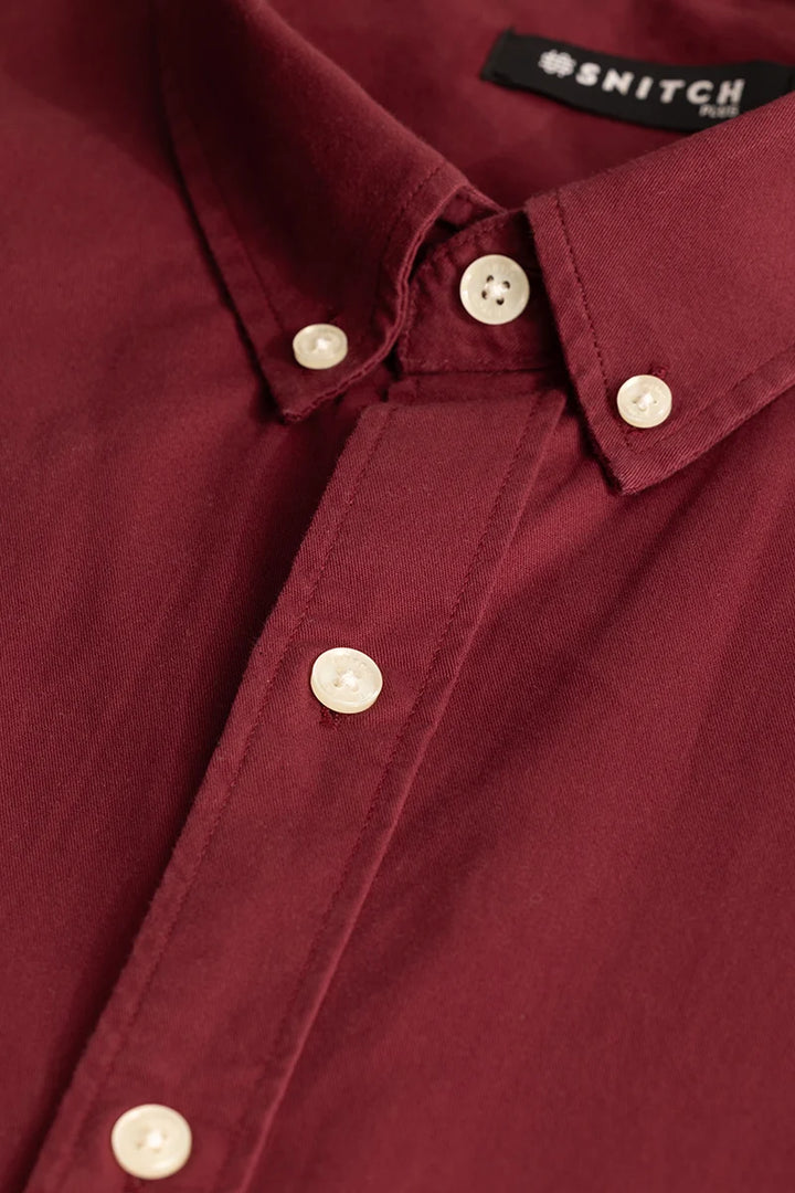 Silvano Patch Maroon Plus Size Shirt