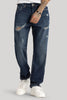 Navy Distressed Relaxed Fit Jeans