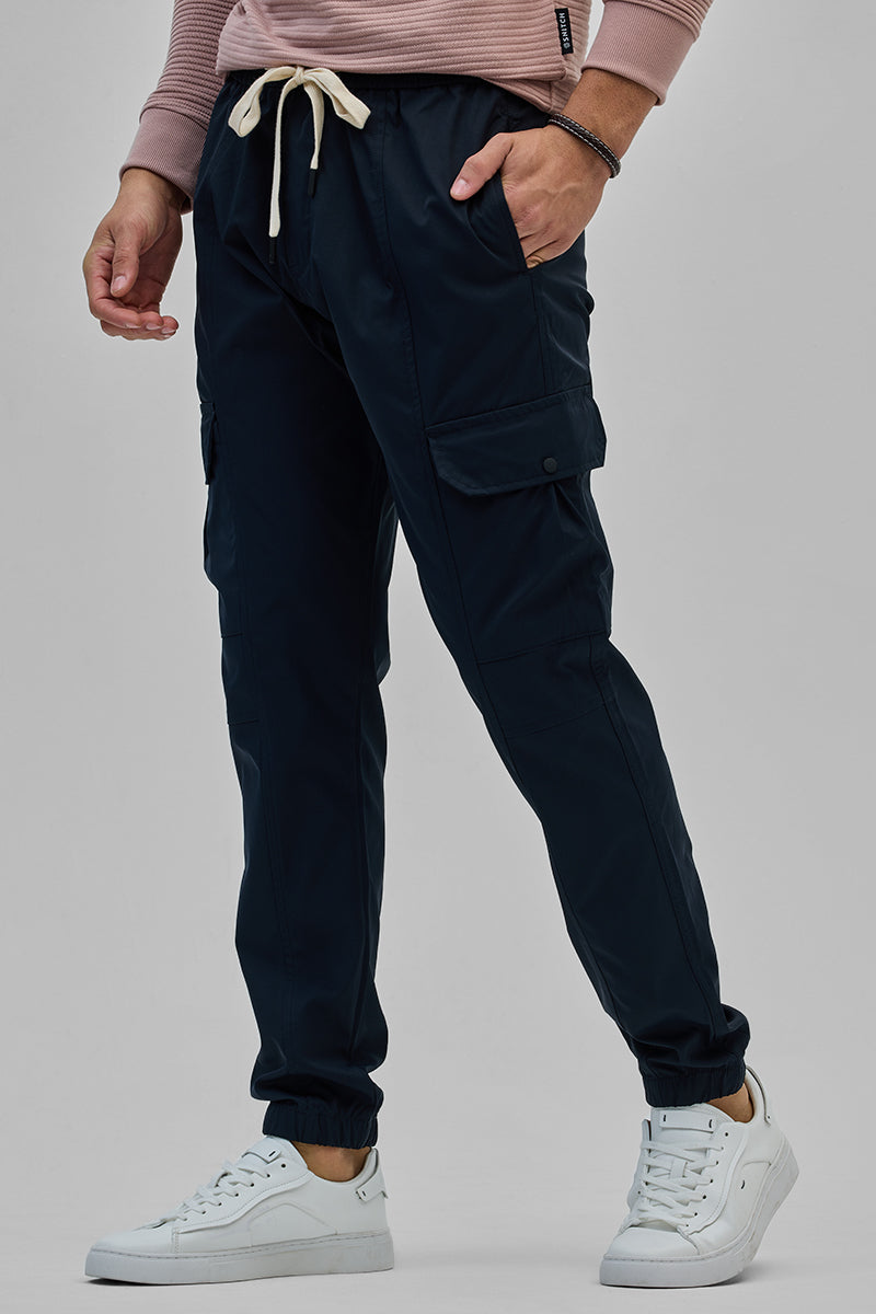 Navy 5 Pockets Slim Fit Joggers