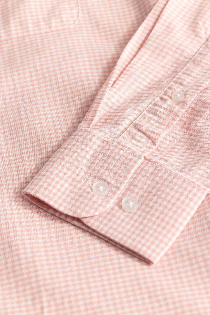 Peach Oxford Checks shirt