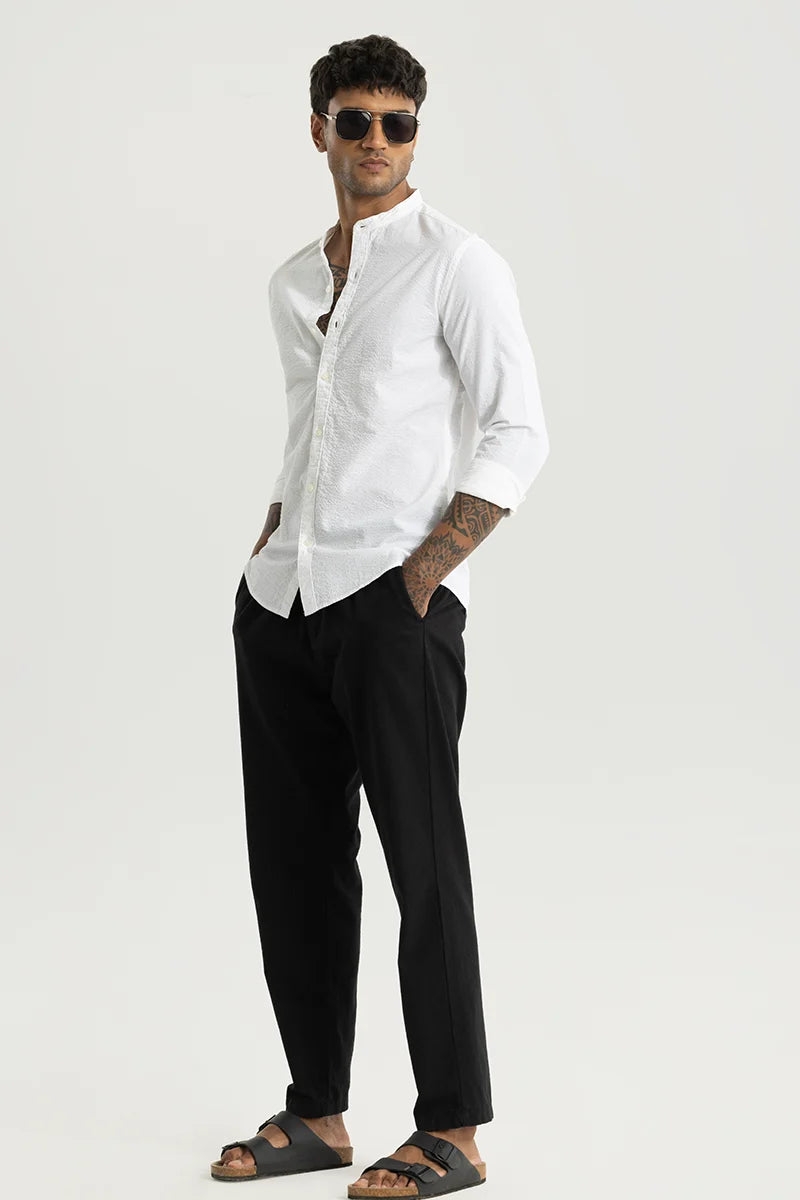 Elevate White Plain Shirt