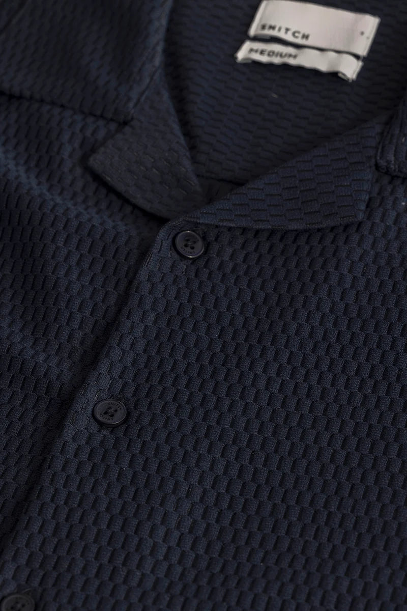 Giulio Navy Textured Shirt