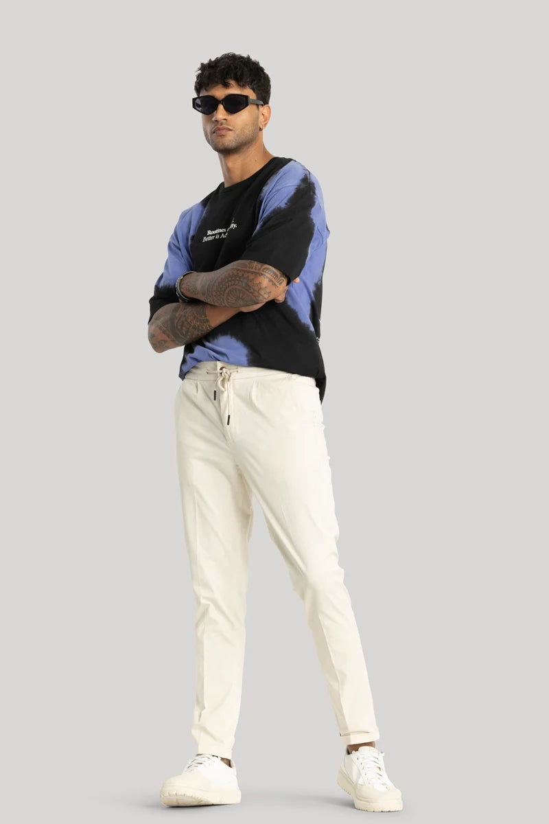 Angelo Cream Plain Slim Fit Chinos