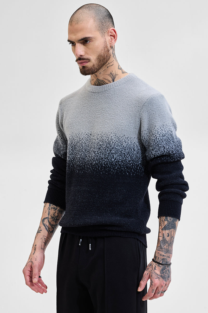 Grey Ombre Light Weight  Sweater