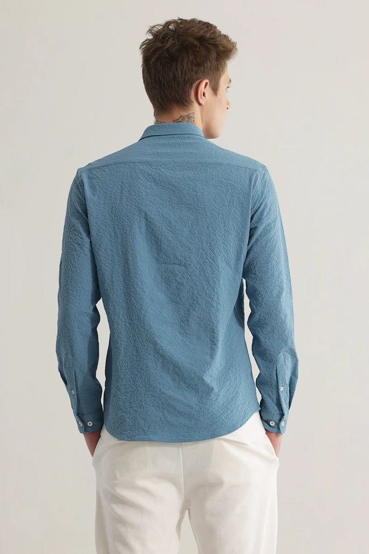 FlexiGarb Textured Blue Shirt