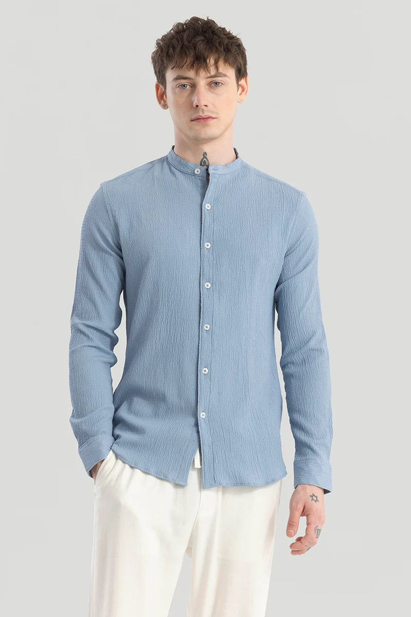 Berit Blue Textured Shirts