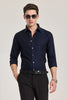 Navy Self-Design Shirt