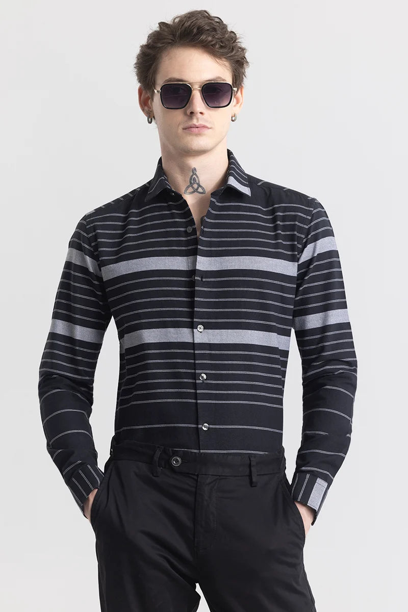 StripeZephyr Black Striped Shirt