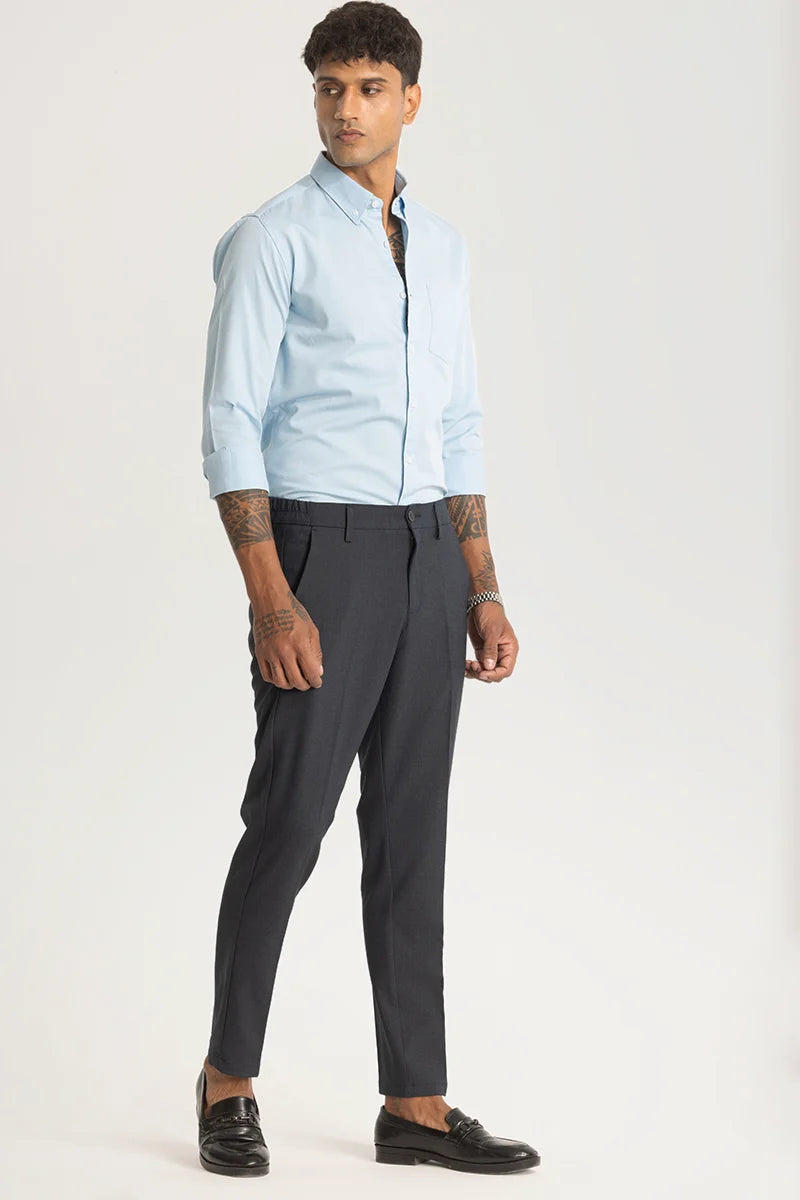 Light Blue Solid Oxford Shirt