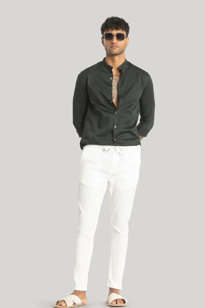 Harbor White Stripes Slim Fit Trousers