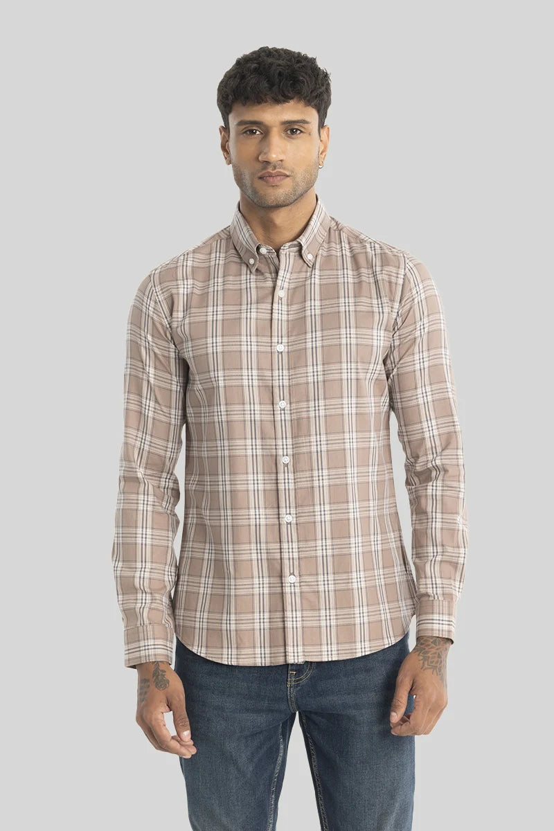 Raimondo Light Brown Checks Shirt