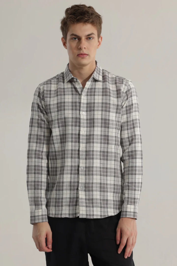 Plaided Grey Check Shirt