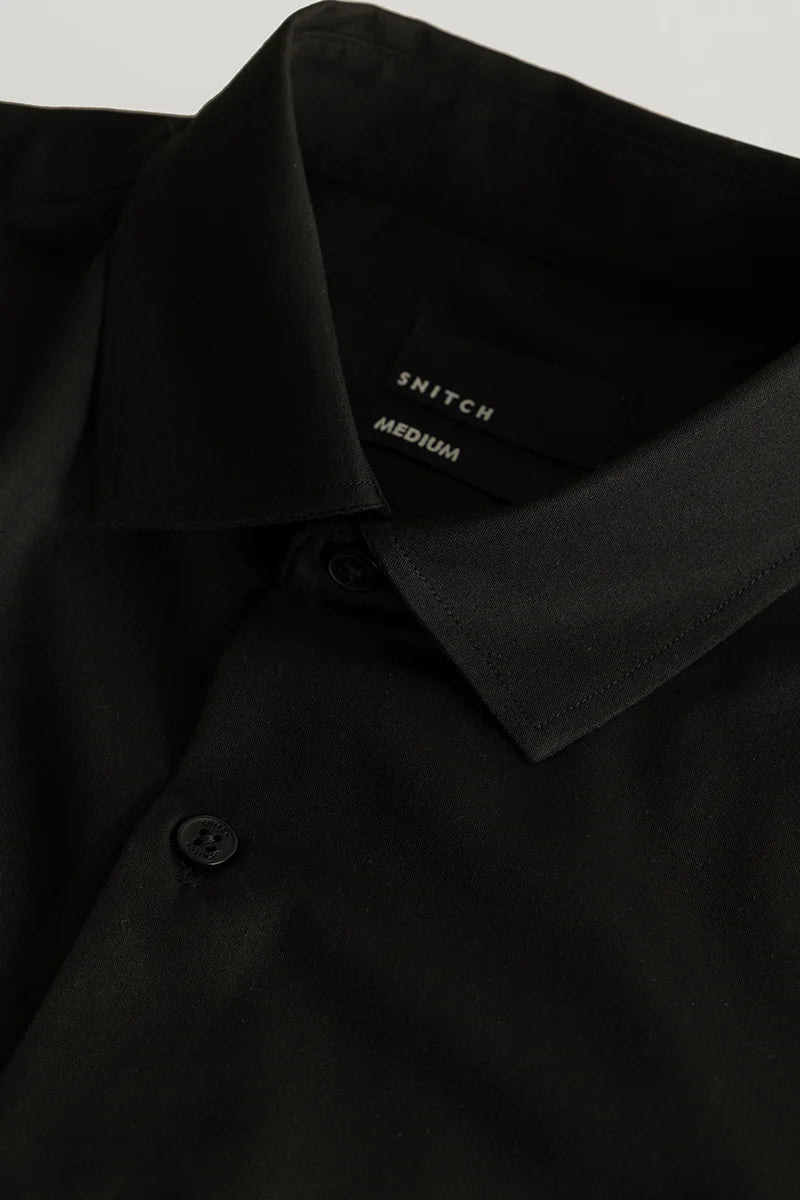 Rene Black Plain Shirt