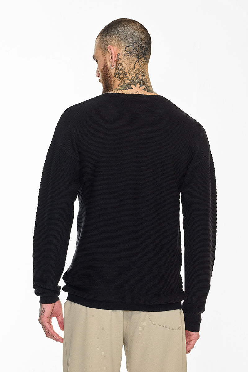 Core Lab Black Textured Sweater