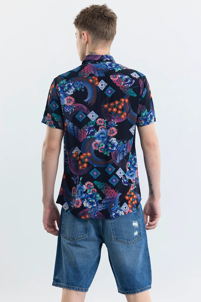 Paola Blue Floral Shirt