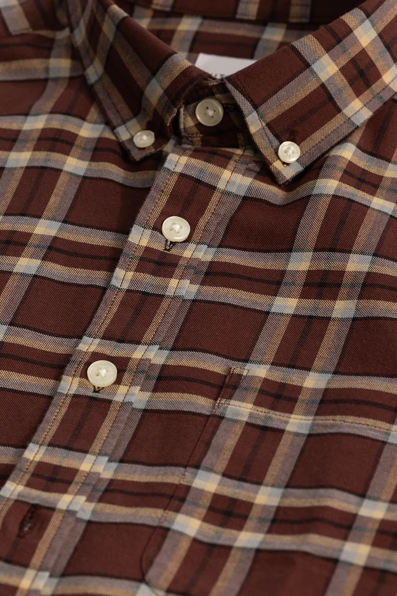 Brown Checks Oxford Shirt