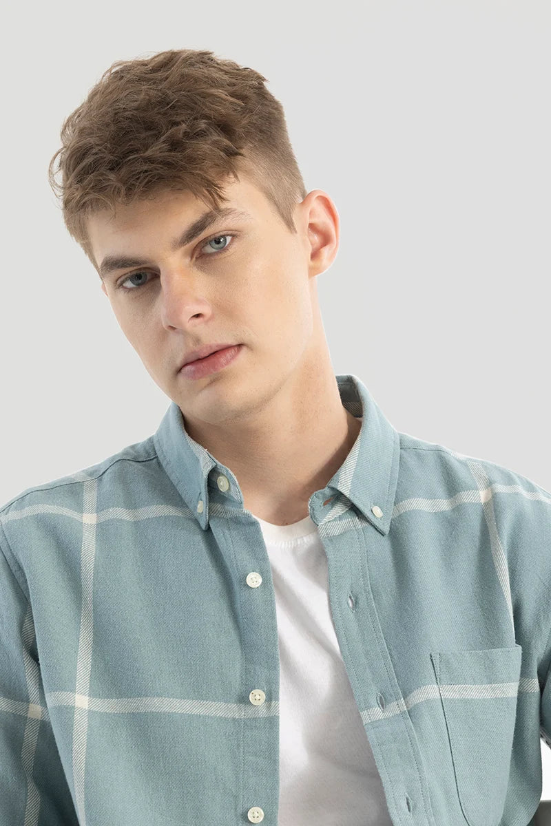 Pastel Green Checks Oxford Shirt