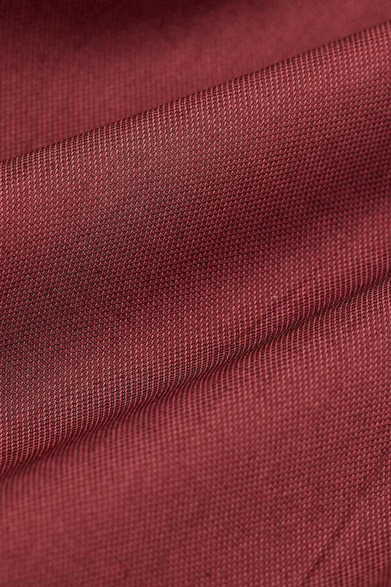 Maroon Solid Twill Shirt