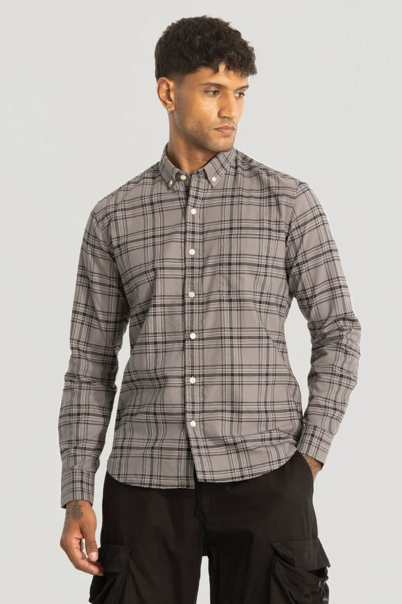 Grey Checks Oxford Shirt