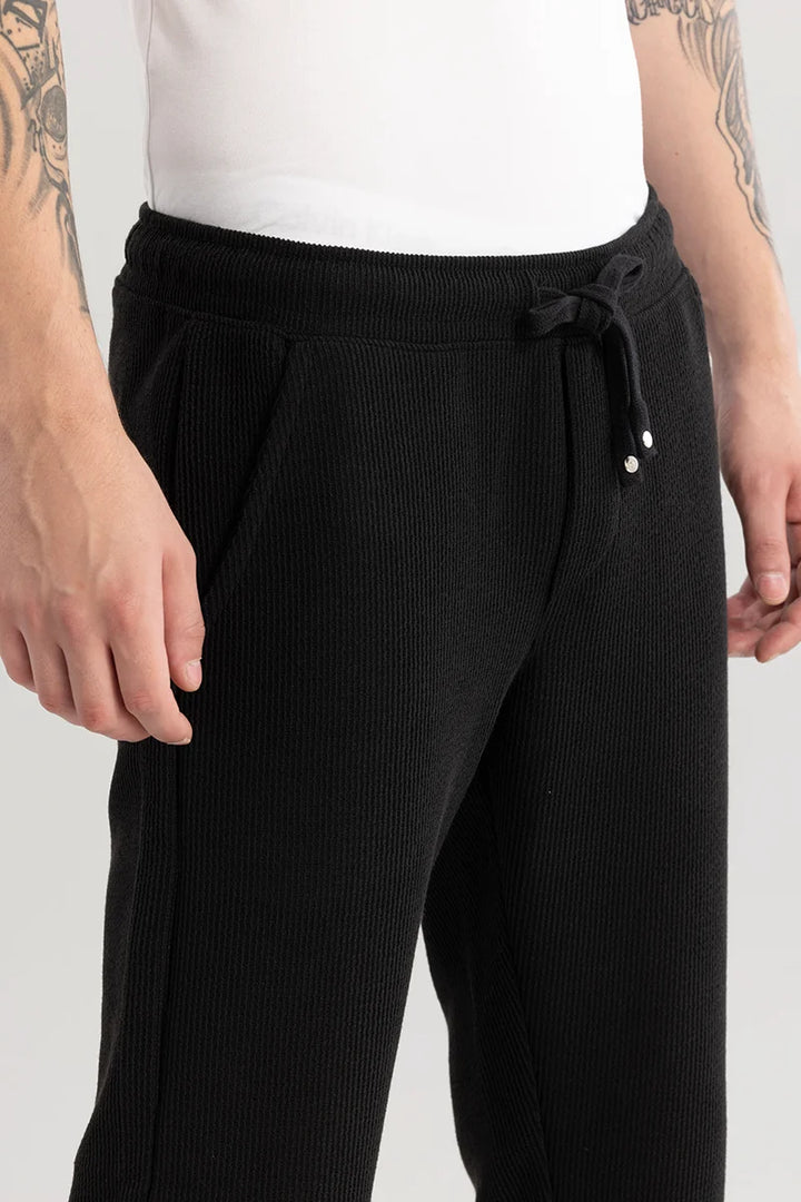 Wafflepants Black Relaxed Fit Joggers