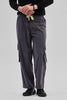 Grey Baggy Fit Cargo Pants