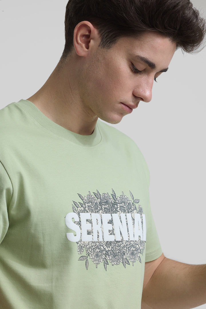 Serenial Light Green Regular Fit T-Shirt