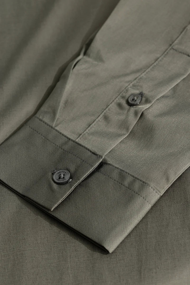 Olive Slim Fit Stretch Shirt