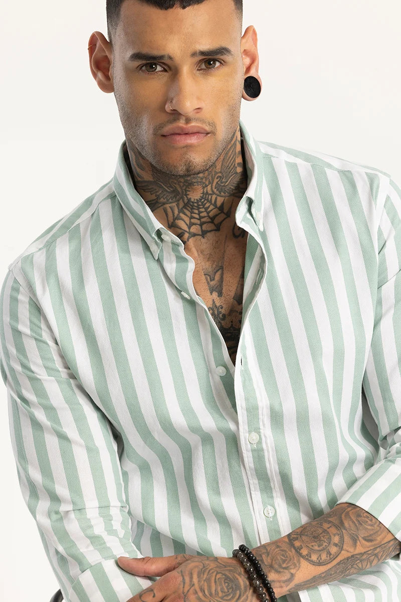 Light Green Stripes Shirt