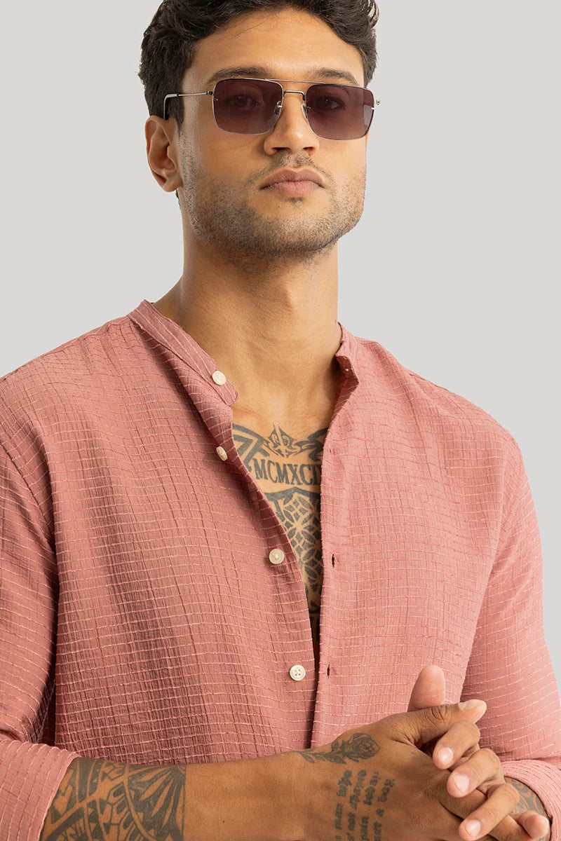 Buy Men's Benedetta Peach Textured Shirts Online | Snitch – SNITCH