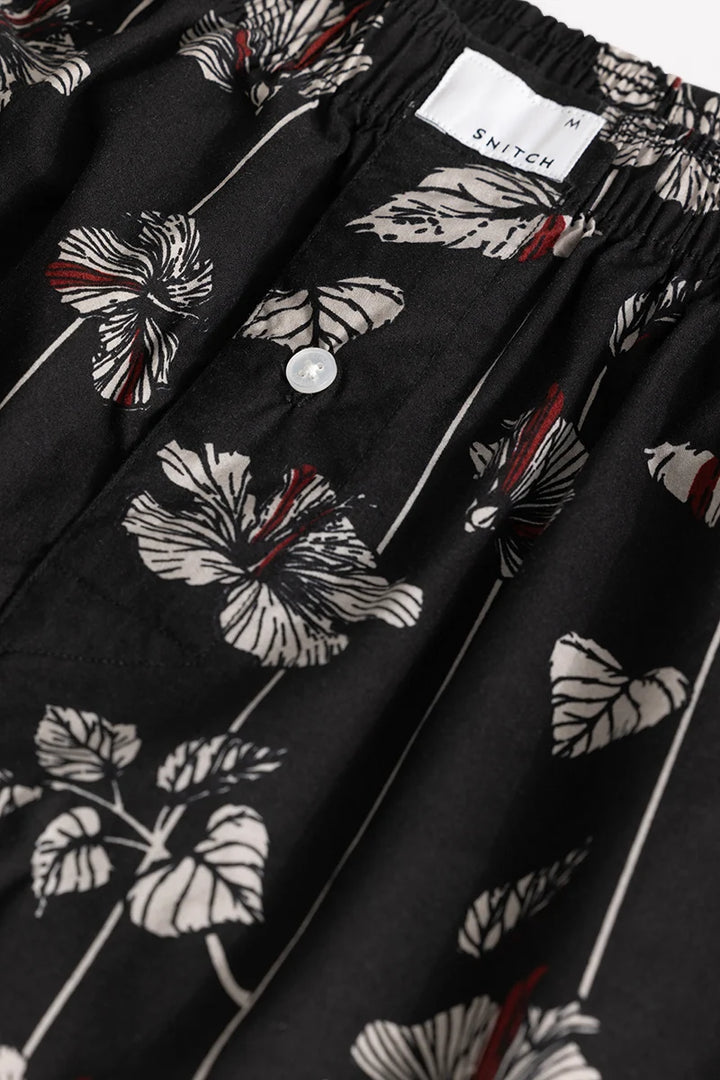 Eivind Floral Black Boxer