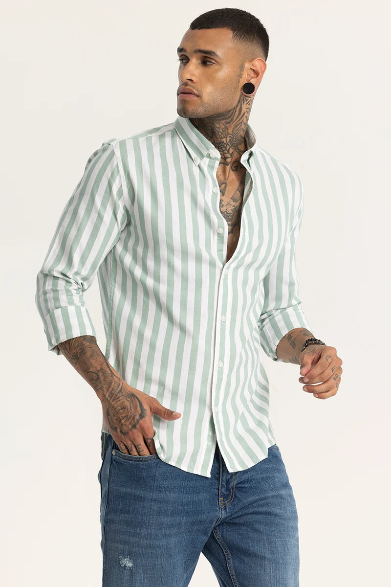 Light Green Stripes Shirt