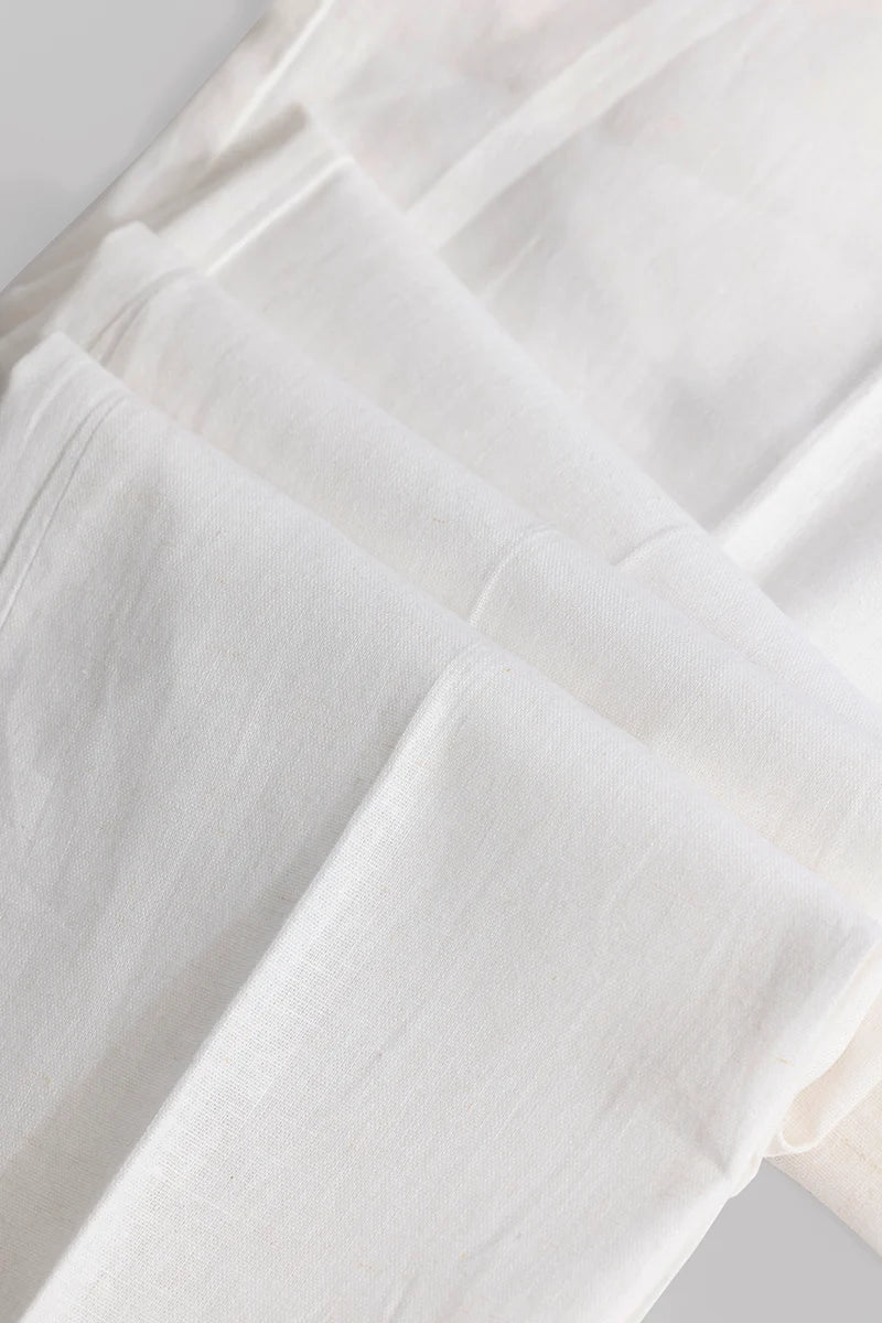 Nova White Linen Blend Trouser