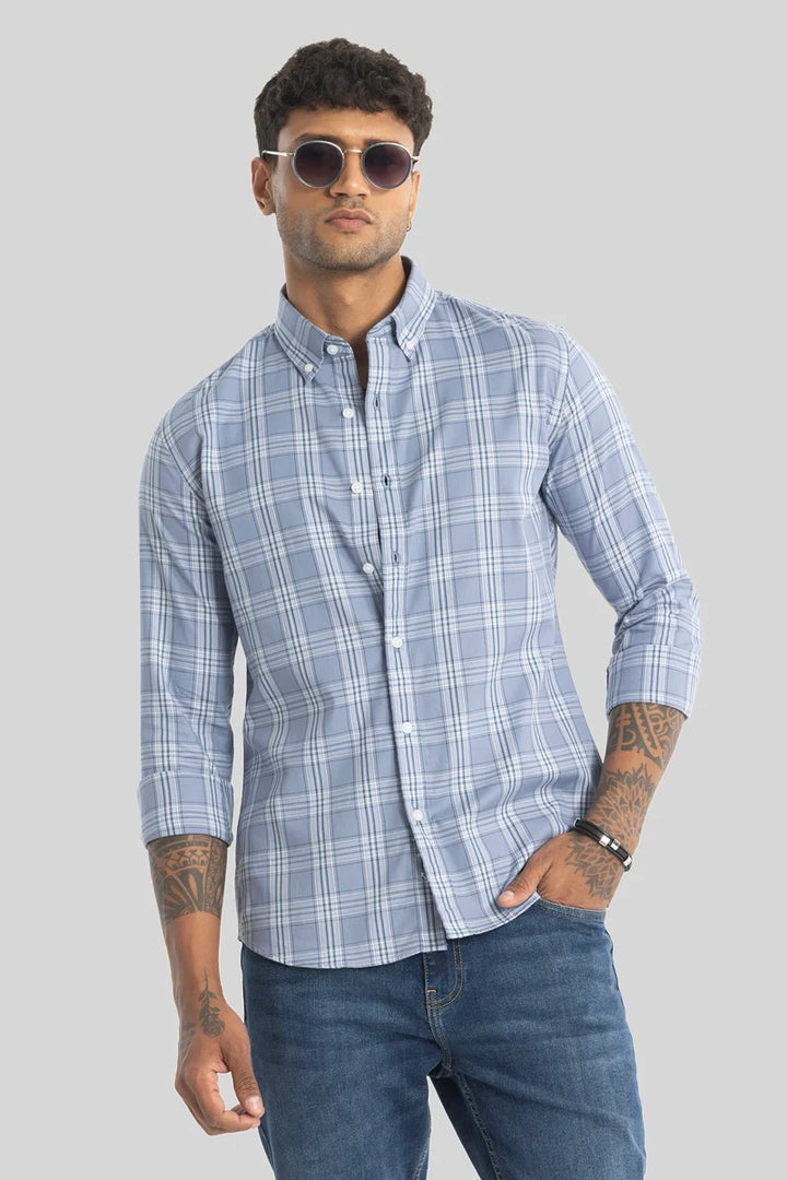 Raimondo Light Blue Checks Shirt